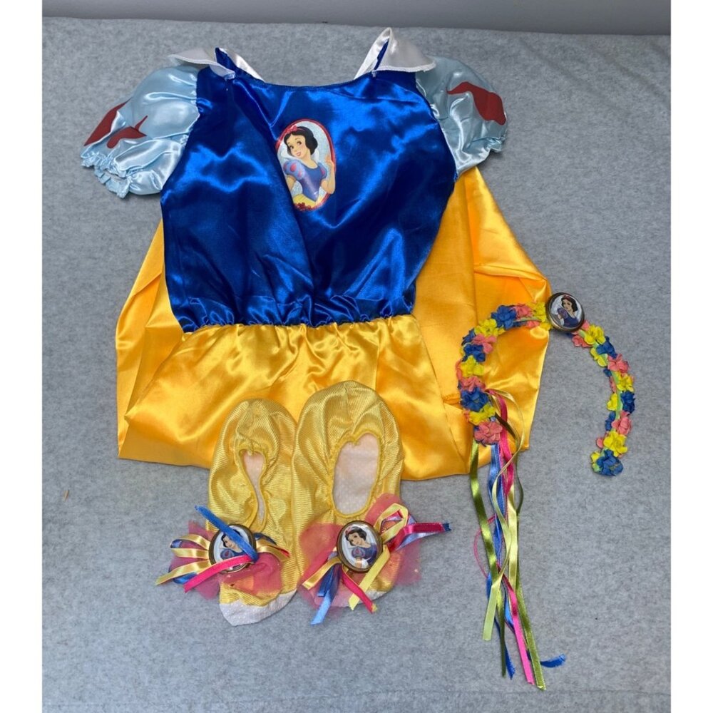 Disney Snow White Dress-Up Costume W/ Accessories Girls Size 7-10 Blue & Yellow